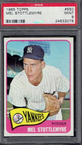 1965 Topps 550 Mel Stottlemyre SP PSA 9 MINT HIGH NUMBER TX3078WXMP