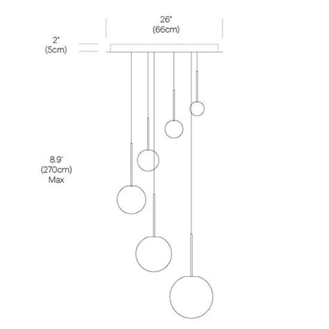 Bola Sphere 6 Light Chandelier Suspension Pablo Cluster Lights