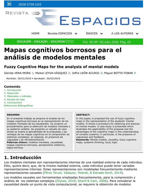 PDF Vol 39 Nº 15 Año 2018 Pág 22 Mapas cognitivos borrosos