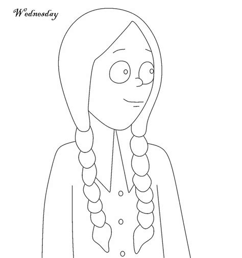 Wednesday Addams Halloween Coloring Coloring Pages