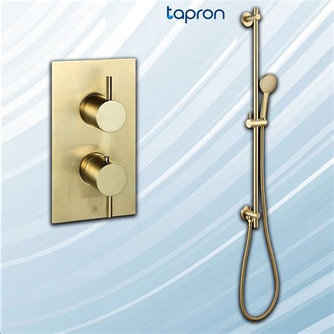 Gold Concealed Shower Valve Brass Slider Rail Tapron