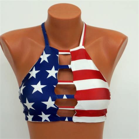 American Flag Bikini Etsy