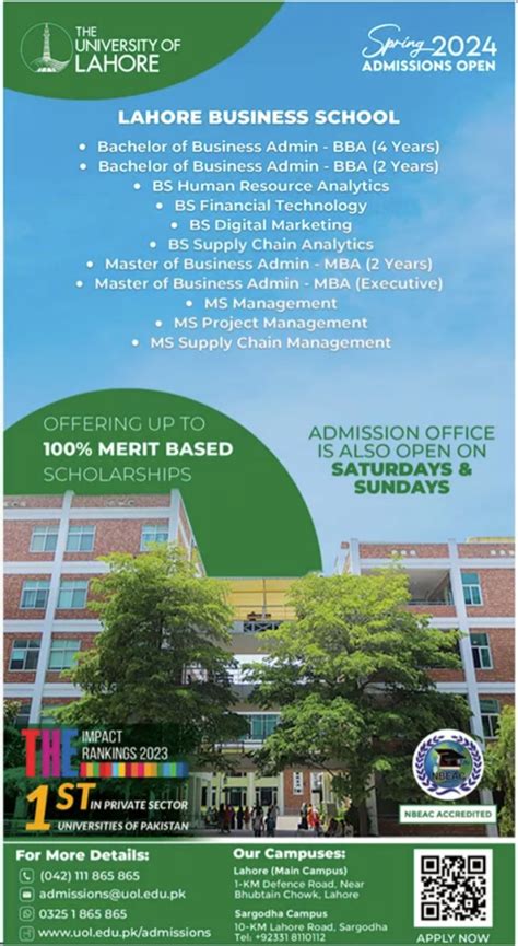 The University Of Lahore Uol Bba Bs Mba Ms Admissions Private