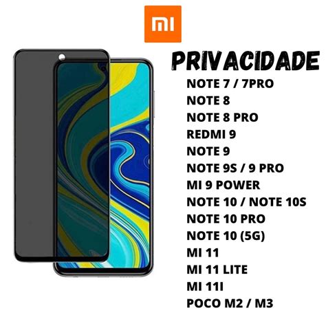 Pel Cula De Vidro D Privacidade Anti Spy Para Xiaomi Note S Pro