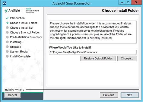 Installing ArcSight SmartConnector Windows