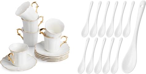 Amazon Btat Espresso Cups And Saucers Oz Set Of With