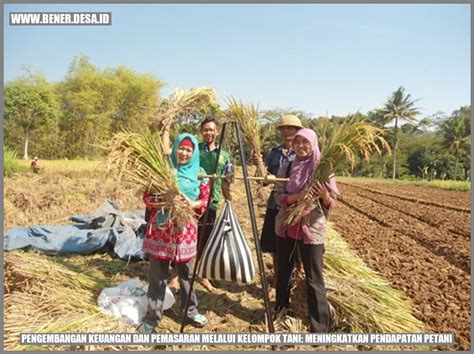 Pengembangan Keuangan Dan Pemasaran Melalui Kelompok Tani Meningkatkan