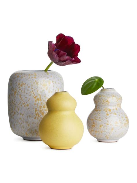 Rounded Vase 10 Cm Yellow Home Decor Arket