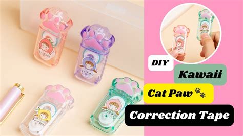 Diy Kawaii Cat Paw Correction Tape Diy Correction Tape Easy Paper