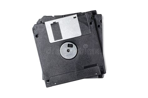 Floppy Disks Old Fashioned Data Keepers Isolated On White Stock