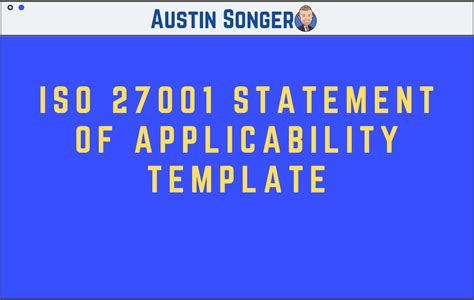 Iso 27001 Statement Of Applicability Template