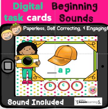 Beginning Letter Sounds Digital Task Cards Boom Cards Distance Learning