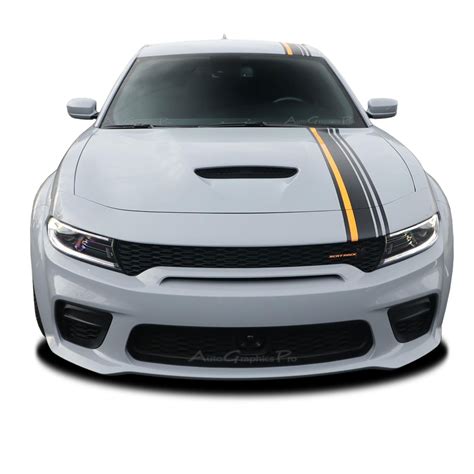 2015 2023 Dodge Charger Hood Stripes Crush E Rally Mopar Decals Vinyl Graphics Racing Stripe Kit