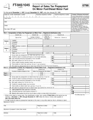 Fillable Online Tax Ny Form Ft December Report Of