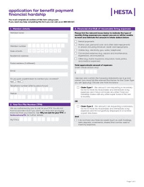 Fillable Online Financial Hardship Fact Sheet And Form Accessing Super