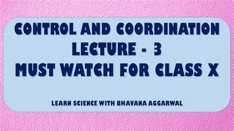 Control And Coordination Lecture Youtube