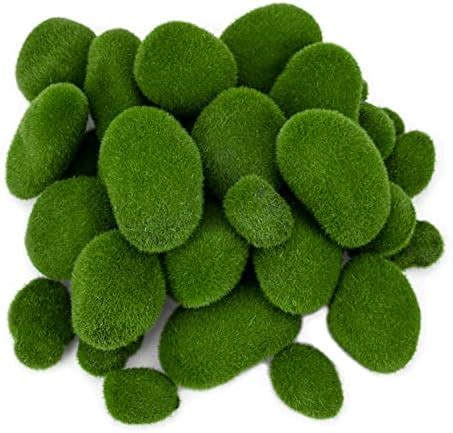 Amazon Woohome 30 PCS 3 Size Artificial Moss Rocks Decorative