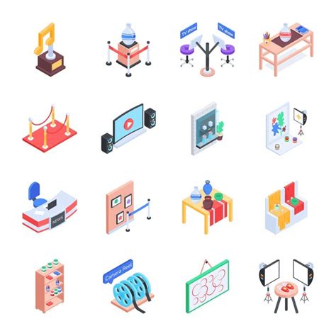 Premium Vector Creative Studio And Art Gallery Isometric Icons