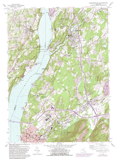 Wappingers Falls Topographic Map Ny Usgs Topo Quad 41073e8