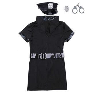 Vestido De Uniforme De Encaje Negro Conjunto De Tentaci N De La Polic A