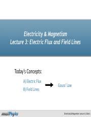 Sp Lecture Electric Flux And Field Lines Pdf Electricity