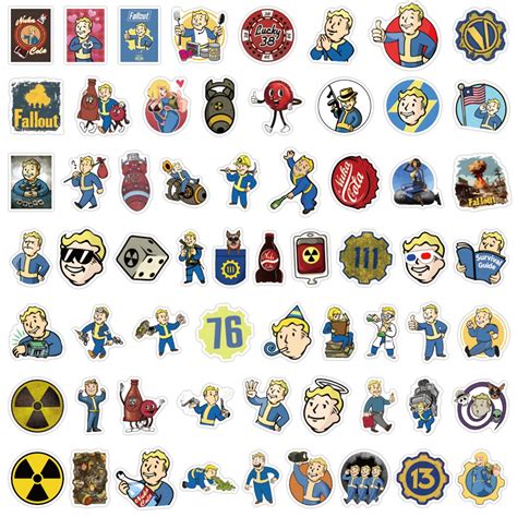 Fallout Game Series Stickers 60pcs Fallout Stickers Fallout