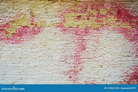 Pittura Graffito Giallo Colori Morbidi Rosa Sulle Vecchie Pareti