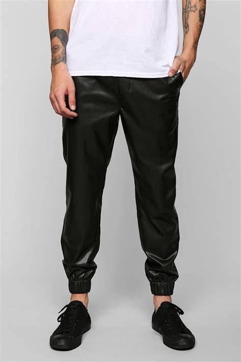 Feathers Lightweight Faux Leather Jogger Pant Urban Outfitters