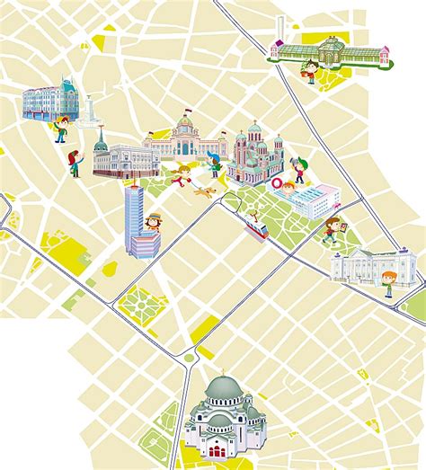 Dusan Pavlic's Illustrations: Map of Belgrade