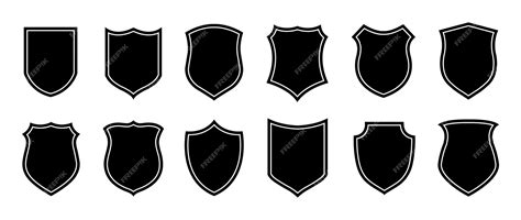 Premium Vector Police Badge Shape Vector Military Shield Silhouettes