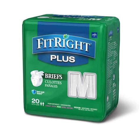 Fitright Plus Adult Diapers Unisex Disposable Incontinence Briefs Wi