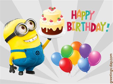 Free Minions Birthday Greeting Cards