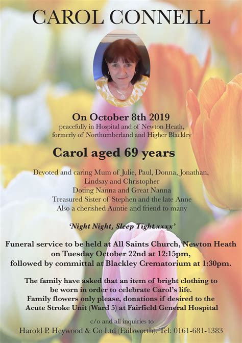Carol Connell - Oldham Independent Funeral Services
