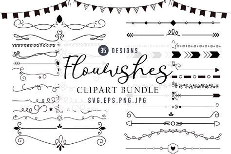 Flourishes Bundle Flourishes Dividers Graphic By Dapiyupi Creative