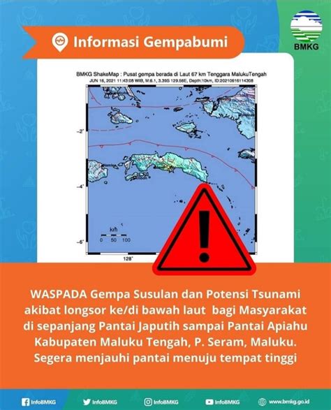 Bmkg Waspada Potensi Gempa Dan Tsunami Susulan Di Maluku Minanews Net