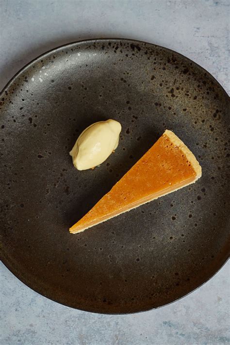 Salted Caramel Tart With Banana And Passion Fruit Sorbet Great British Chefs