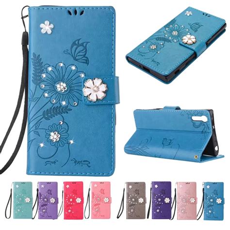 Moda Bling Diamante Cubierta Para Coque Sony Xperia Xz Funda Cartera De