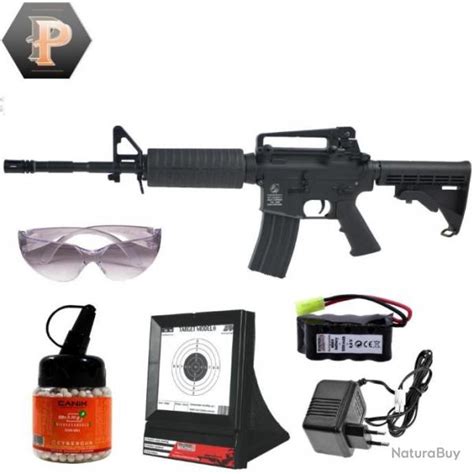 R Plique Airsoft Colt M A Full M Tal J Chargeur Batterie