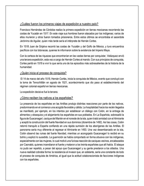 Solution Cuestionario De Historia Sobre La Conquista De M Xico Studypool