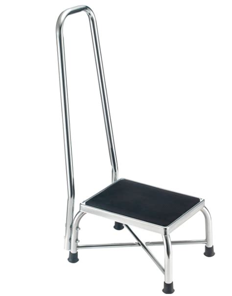 Chrome Medical Step Stool W Handle Bariatric David Scott Company