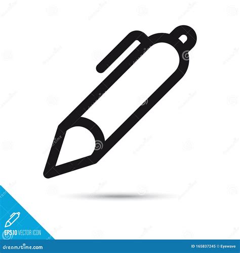 Ballpoint Pen Ui Symbol Vector Line Icon Stock Vector Illustration Of