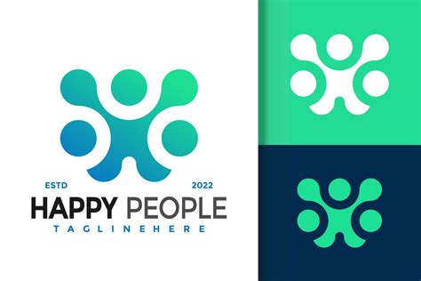 Happy People Dot Modern Logo Design Vector Template 8715641 Vector Art ...