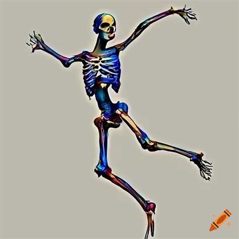 Colorful Dancing Skeleton Illustration On Craiyon