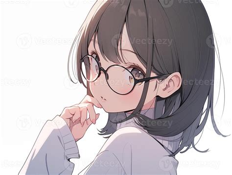 Girl With Glasses Sketch Anime