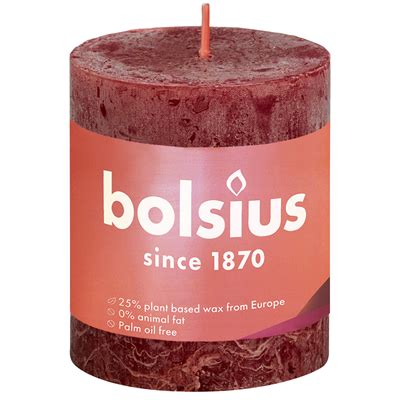 Bolsius Shine Stompkaars Rustiek Velvet Red Cm Hoog Dutchfoodexpress