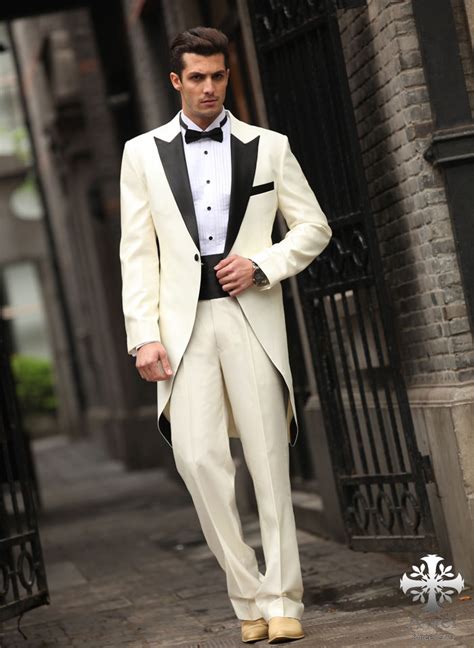 Latest Coat Pant Designs Ivory Tailcoat Wedding Suits For Men Formal