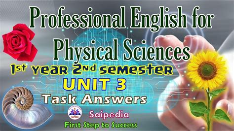 Professional English For Physical Science Unit 3 Task Answers