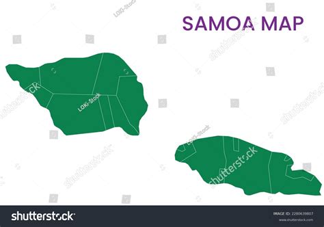 High Detailed Map Samoa Outline Map Stock Vector (Royalty Free ...