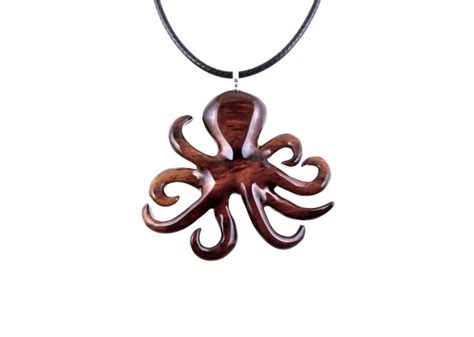 This Original Design Reversible Octopus Pendant Is Hand Carved In