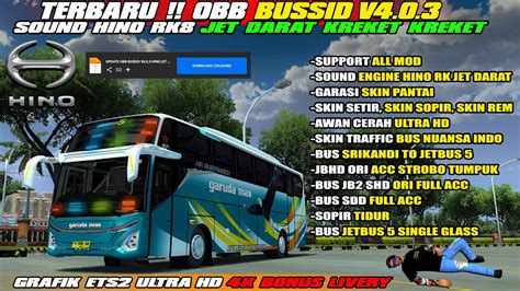 UPDATE OBB BUSSID V4 0 3 SOUND HINO RK8 JET DARAT KREKET KREKET